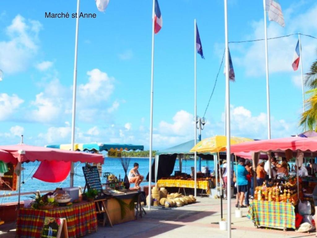 Studio Village Vacances,Vue Mer, Plage A 30M ,Wifi A Sainte Anne Luaran gambar